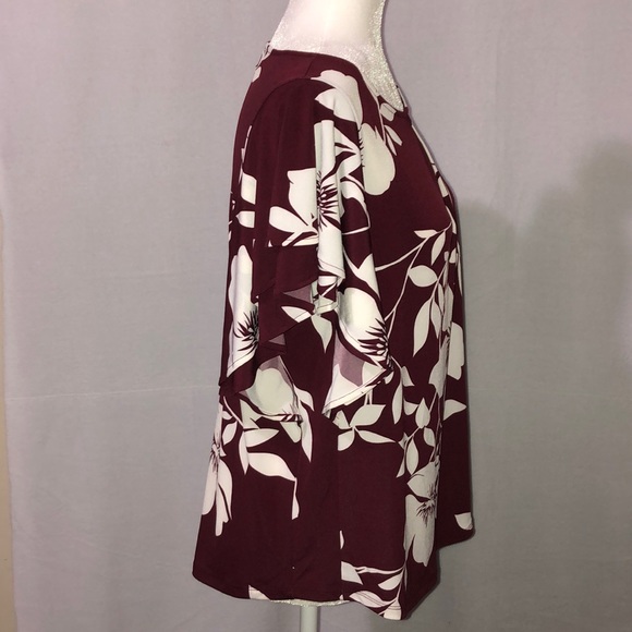 Liz Claiborne floral women blouse short sleeves - Picture 3 of 7